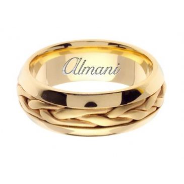 14K Gold 7mm Handmade Wedding Ring 104 Almani