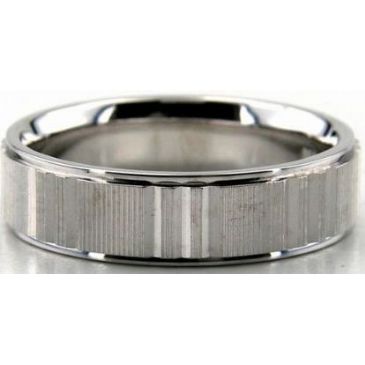 Platinum 950 6mm Diamond Cut Wedding Band 672