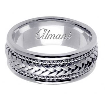 18K Gold 8mm Handmade Wedding Ring 051 Almani