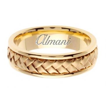 14K Gold 7mm Handmade Wedding Ring 056 Almani