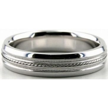 Platinum 950 5mm Diamond Cut Wedding Band 636