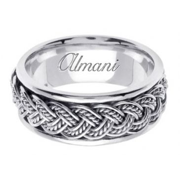 14K Gold 8mm Handmade Wedding Ring 071 Almani