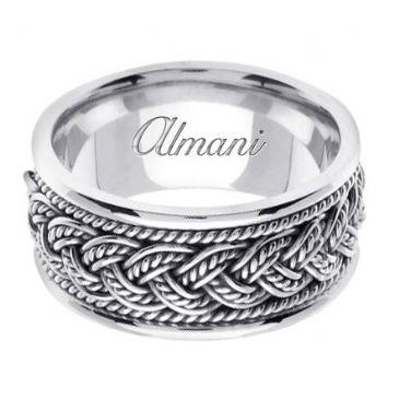 950 Platinum 10mm Handmade Wedding Ring 074 Almani