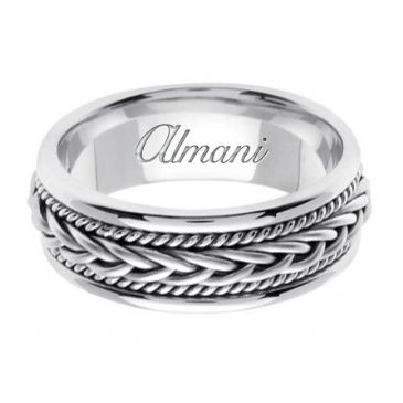 14K Gold 7mm Handmade Wedding Ring 089 Almani