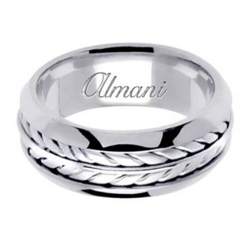 14K Gold 8mm Handmade Wedding Ring 099 Almani