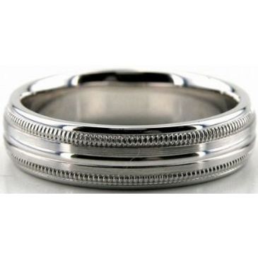 Platinum 950 5.5mm Diamond Cut Wedding Band 684