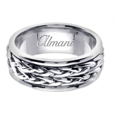 14K Gold 8mm Handmade Wedding Ring 115 Almani