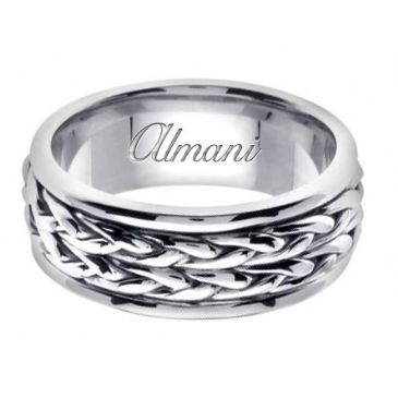 950 Platinum 8mm Handmade Wedding Ring 115 Almani