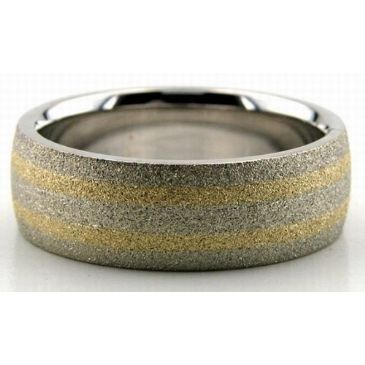 950 Platinum & 18K Gold 18K Gold 7mm Double Gradient Wedding Bands 214