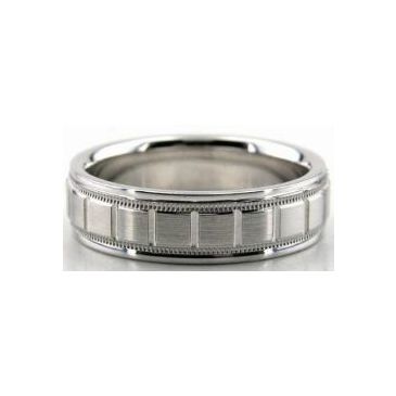 Platinum 950 6.5mm Diamond Cut Wedding Band 608