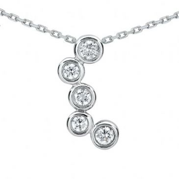 Platinum 950 Diamond Journey Pendant 5 Stone 1.00 ctw. JPD841PLT