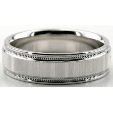 Platinum 950 6mm Diamond Cut Wedding Band 654