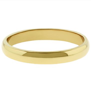 14k Yellow Gold 3mm Dome Wedding Band Medium Weight