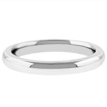 14k White Gold 3mm Comfort Fit Dome Wedding Band Super Heavy Weight