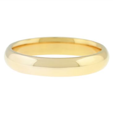 14k Yellow Gold 4mm Comfort Fit Dome Wedding Band Heavy Weight