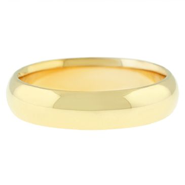 18k Yellow Gold 5mm Dome Wedding Band Heavy Weight