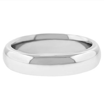 14k White Gold 5mm Comfort Fit Dome Wedding Band Super Heavy Weight