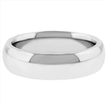 18k White Gold 6mm Comfort Fit Dome Wedding Band Super Heavy Weight