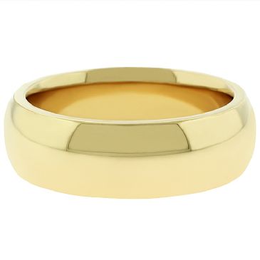 14k Yellow Gold 7mm  Comfort Fit Dome Wedding Band Super Heavy Weight