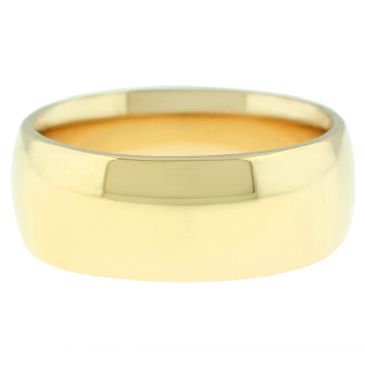 14k Yellow Gold 8mm Comfort Fit Dome Wedding Band Heavy Weight