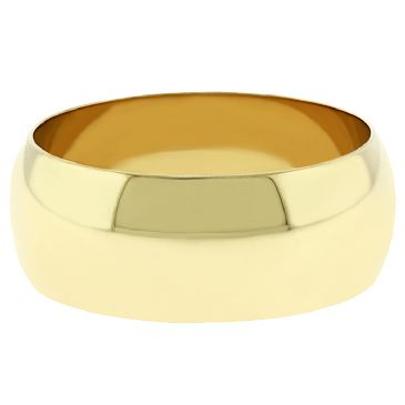 14k Yellow Gold 8mm Dome Wedding Band Medium Weight