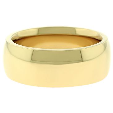 14k Yellow Gold 8mm Comfort Fit Dome Wedding Band Super Heavy Weight