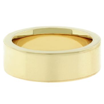 14k Yellow Gold 5mm Comfort Fit Flat Wedding Band Super Heavy Weight