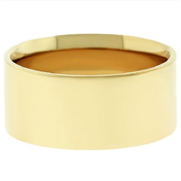 14k Yellow Gold 8mm Flat Wedding Band Medium Weight