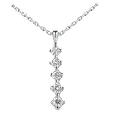 Platinum 950 Diamond Journey Pendant 5 Stone 0.50 ctw. JPD1680PLT