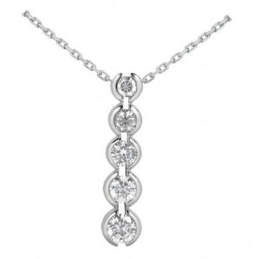 Platinum 950 Diamond Journey Pendant 5 Stone 2.00ctw. JPD1693PLT