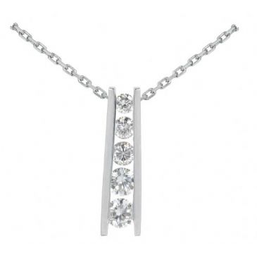 Platinum 950 Diamond Journey Pendant 5 Stone 1.50ctw. JPD1700PLT