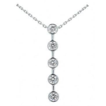 Platinum 950 Diamond Journey Pendant 5 Stone 1.75ctw. JPD1715PLT