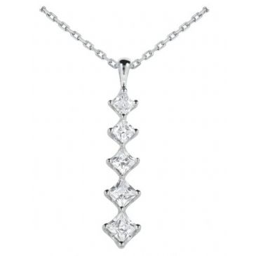 Platinum 950 Diamond Journey Pendant 5 Stone 2.25 ctw. JPD1748PLT