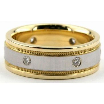 14K Gold 7mm Diamond Wedding Bands Rings 087714KS400P