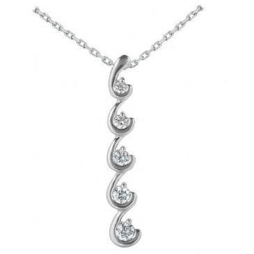 Platinum 950 Diamond Journey Pendant 5 Stone 0.75 ctw. JPD1752PLT