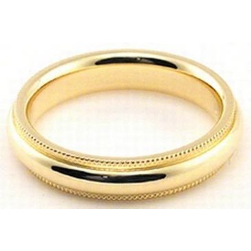 14k Yellow Gold 4mm Milgrain Wedding Band Super Heavy Weight Comfort Fit