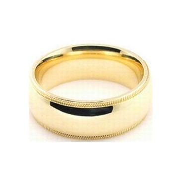 14k Yellow Gold 7mm Milgrain Wedding Band Super Heavy Weight Comfort Fit