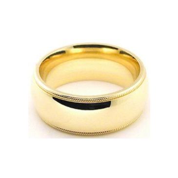 14k Yellow Gold 8mm Milgrain Wedding Band Super Heavy Weight Comfort Fit