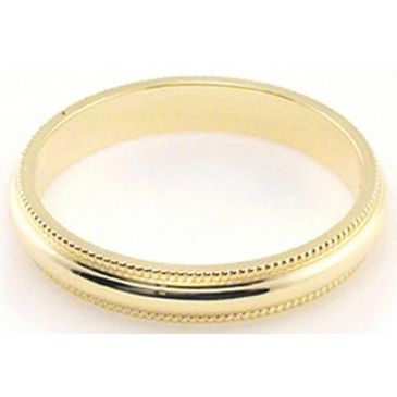 18k Yellow Gold 3mm Milgrain Wedding Band Medium Weight