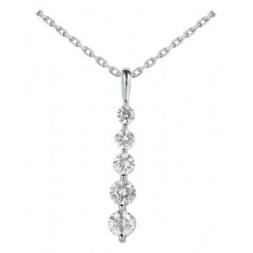 Platinum 950 Diamond Journey Pendant 5 Stone 1.50 ctw. JPD1764PLT