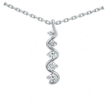 Platinum 950 Diamond Journey Pendant 5 Stone 0.50 ctw. JPD1768PLT