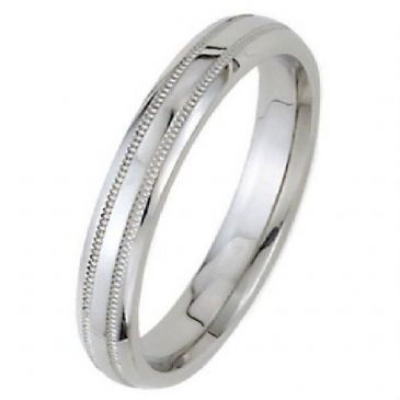 18k White Gold 3mm Dome Park Avenue Wedding Band Ring Heavy Weight