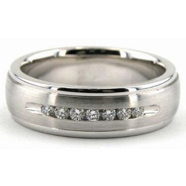 14K Gold 7mm Diamond Wedding Bands Rings 0869