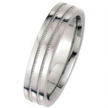 950 Platinum 7mm Flat Park Avenue Wedding Band Ring Heavy Weight