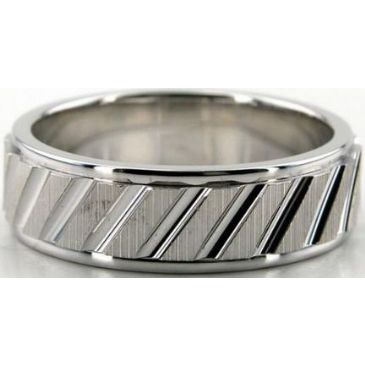 Platinum 950 7mm Diamond Cut Wedding Band 686