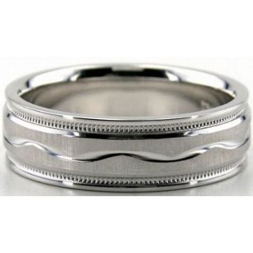 Platinum 950 6.5mm Diamond Cut Wedding Band 675