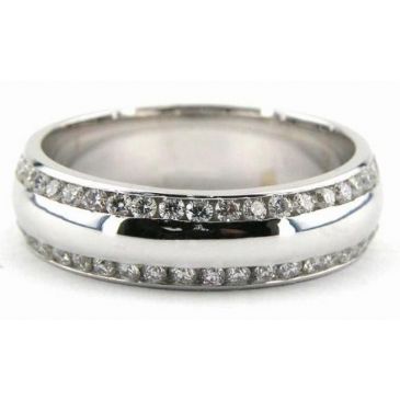 Platinum 950 6mm Diamond Wedding Bands Rings 0863