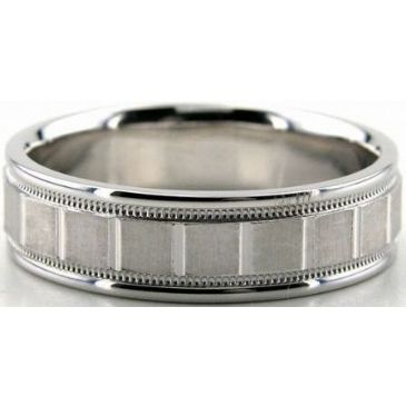 Platinum 950 6.5mm Diamond Cut Wedding Band 692