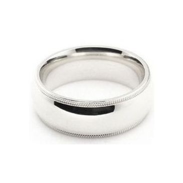 Platinum 950 7mm Comfort Fit Milgrain Wedding Band Super Heavy Weight