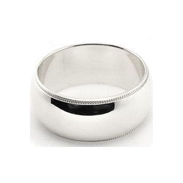 Platinum 950 8mm Comfort Fit Milgrain Wedding Band Super Heavy Weight